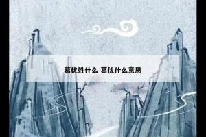 葛优姓什么 葛优什么意思