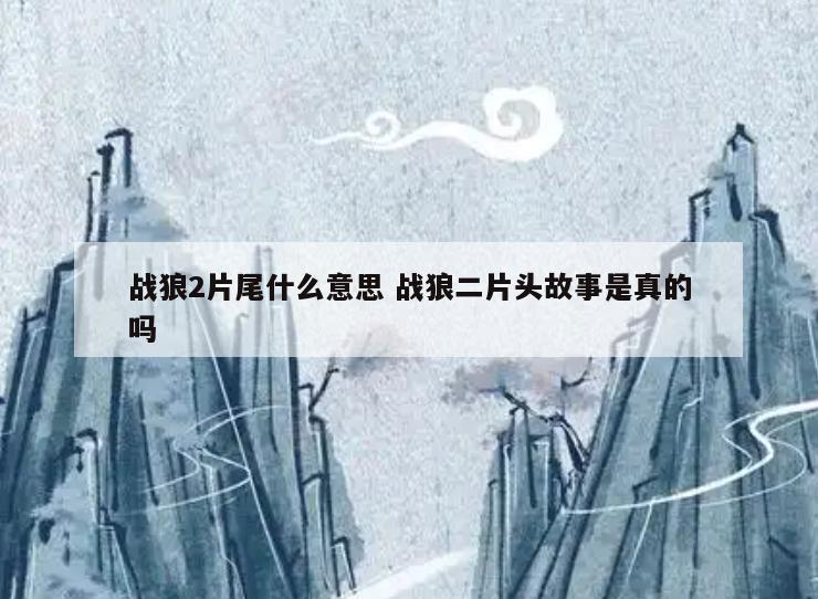 战狼2片尾什么意思 战狼二片头故事是真的吗