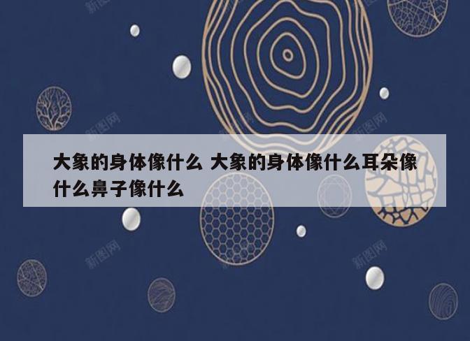 大象的身体像什么 大象的身体像什么耳朵像什么鼻子像什么