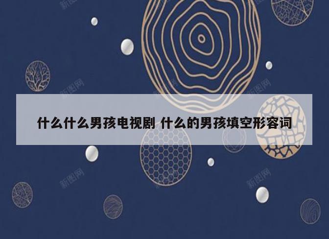 什么什么男孩电视剧 什么的男孩填空形容词