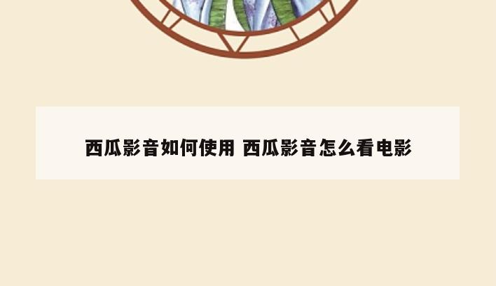 西瓜影音如何使用 西瓜影音怎么看电影