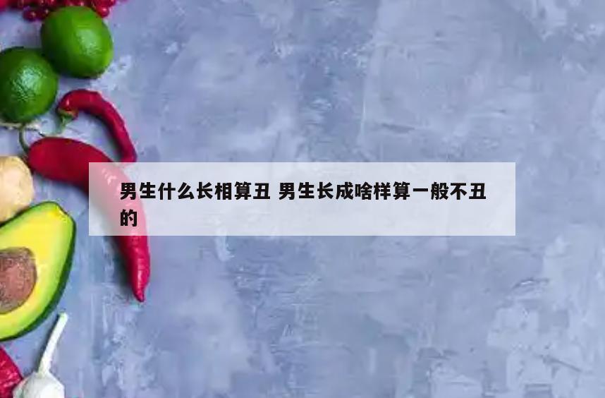 男生什么长相算丑 男生长成啥样算一般不丑的