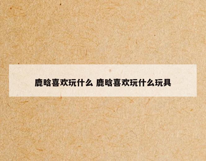 鹿晗喜欢玩什么 鹿晗喜欢玩什么玩具