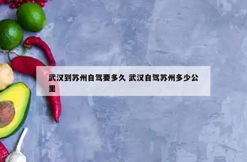 武汉到苏州自驾要多久 武汉自驾苏州多少公里