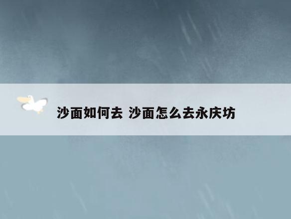 沙面如何去 沙面怎么去永庆坊