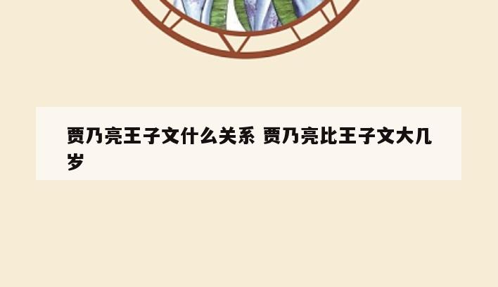 贾乃亮王子文什么关系 贾乃亮比王子文大几岁