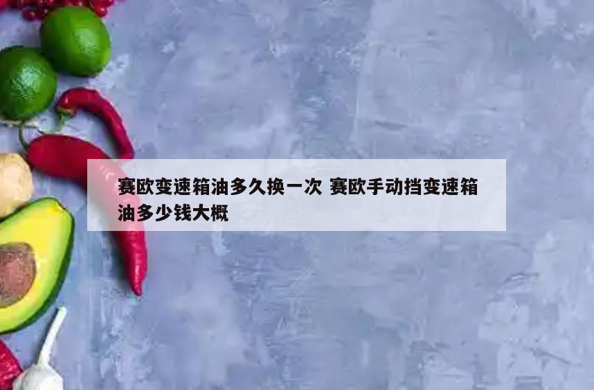 赛欧变速箱油多久换一次 赛欧手动挡变速箱油多少钱大概