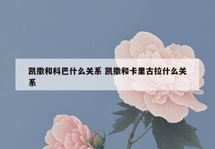 凯撒和科巴什么关系 凯撒和卡里古拉什么关系