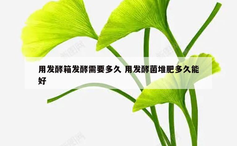用发酵箱发酵需要多久 用发酵菌堆肥多久能好