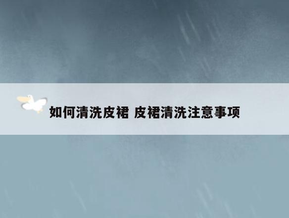 如何清洗皮裙 皮裙清洗注意事项