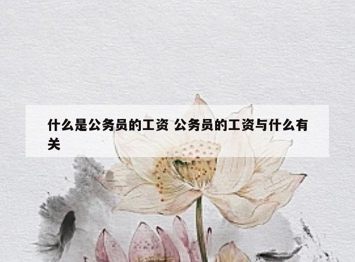 什么是公务员的工资 公务员的工资与什么有关