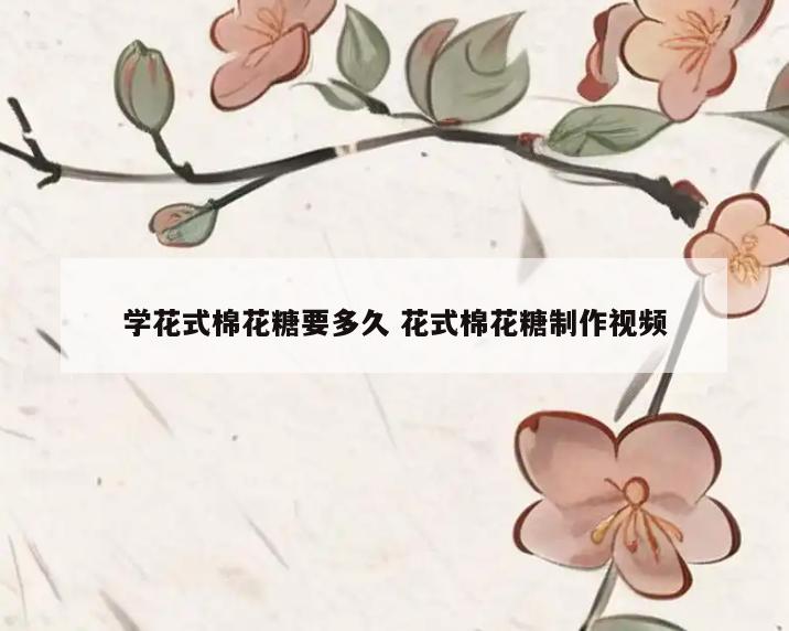 学花式棉花糖要多久 花式棉花糖制作视频