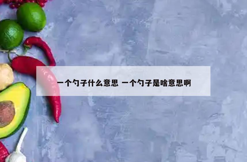 一个勺子什么意思 一个勺子是啥意思啊