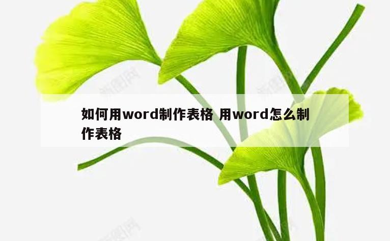 如何用word制作表格 用word怎么制作表格