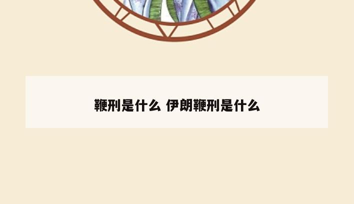 鞭刑是什么 伊朗鞭刑是什么