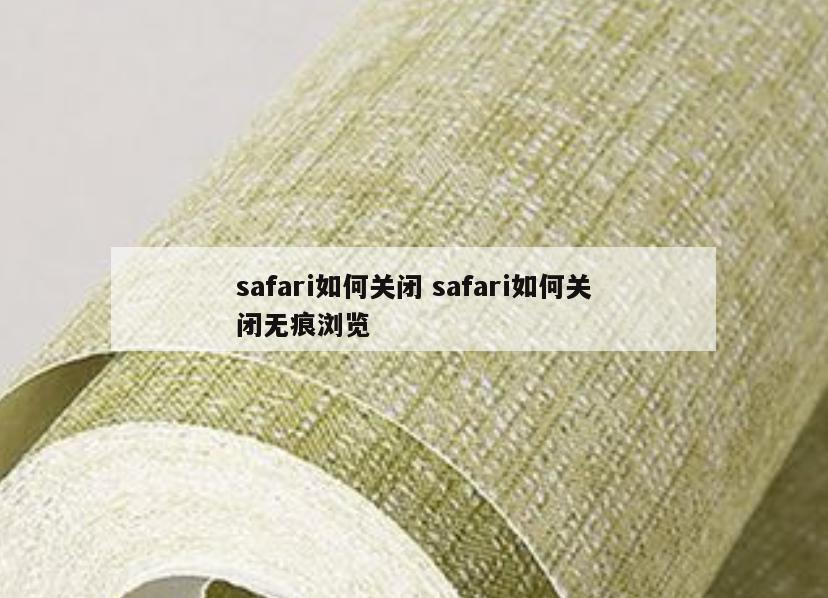 safari如何关闭 safari如何关闭无痕浏览