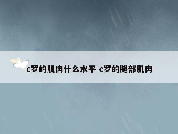 c罗的肌肉什么水平 c罗的腿部肌肉