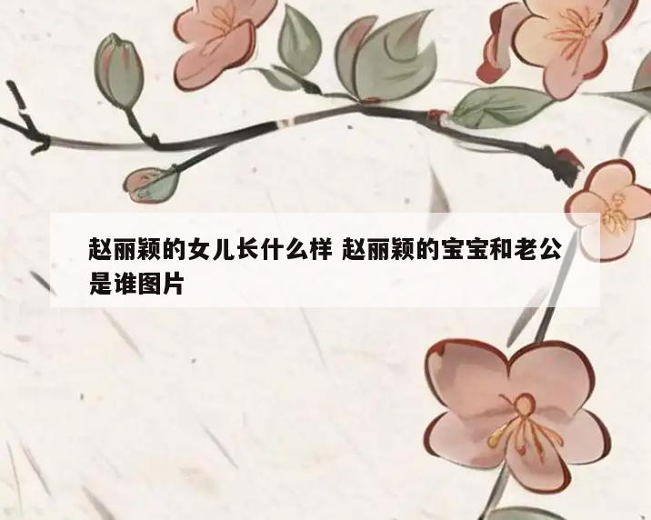 赵丽颖的女儿长什么样 赵丽颖的宝宝和老公是谁图片