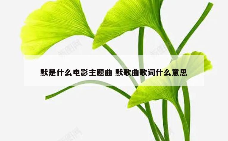 默是什么电影主题曲 默歌曲歌词什么意思