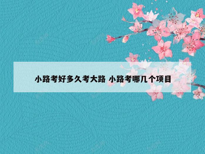 小路考好多久考大路 小路考哪几个项目