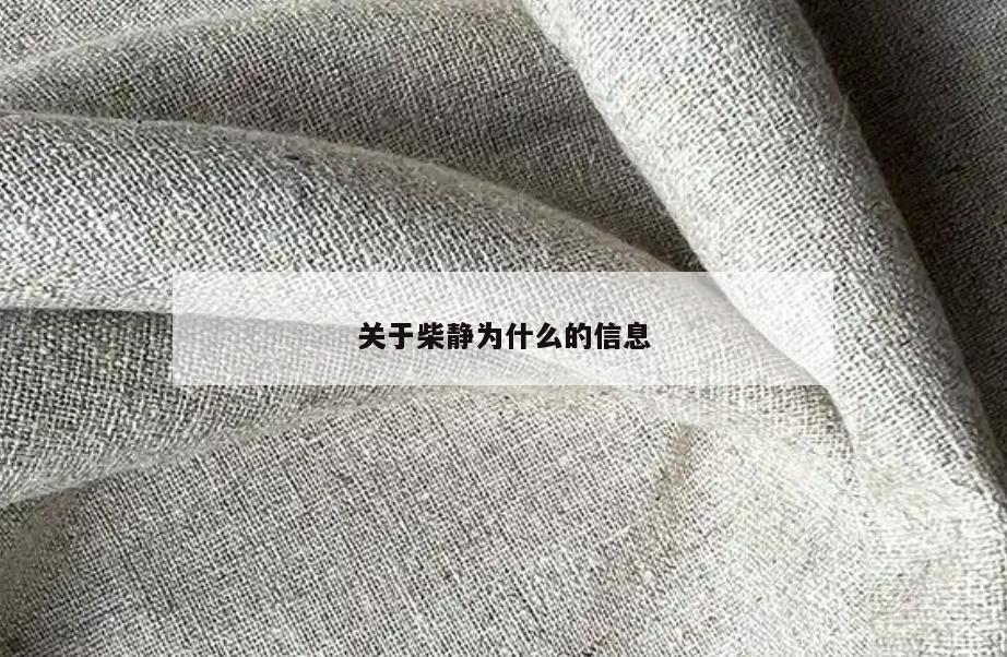 关于柴静为什么的信息