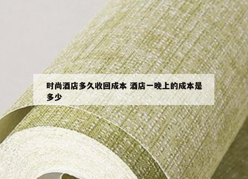 时尚酒店多久收回成本 酒店一晚上的成本是多少