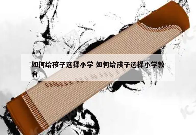 如何给孩子选择小学 如何给孩子选择小学教育