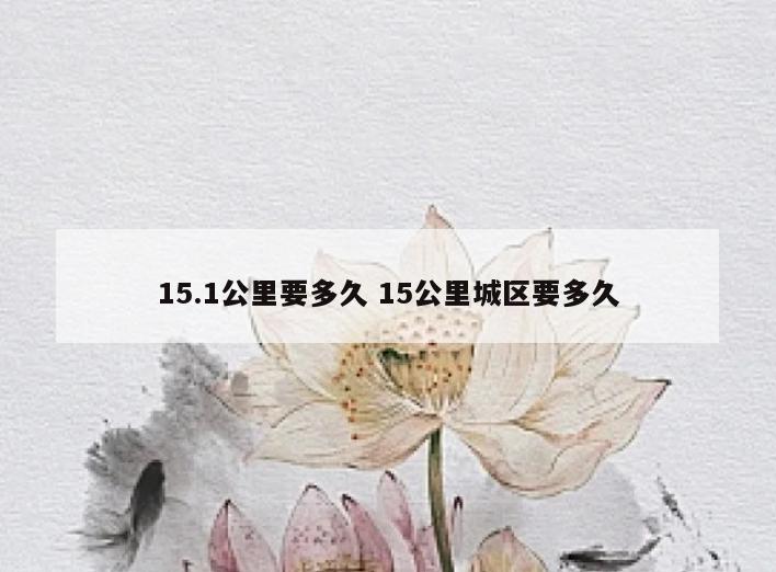 15.1公里要多久 15公里城区要多久