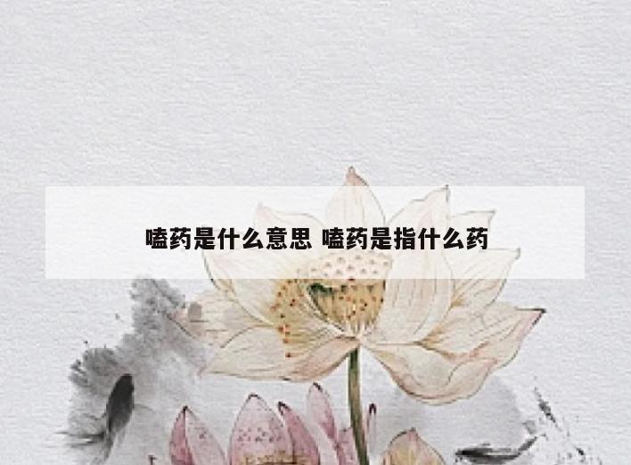 嗑药是什么意思 嗑药是指什么药