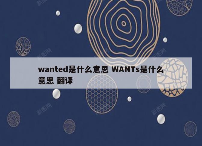wanted是什么意思 WANTs是什么意思 翻译