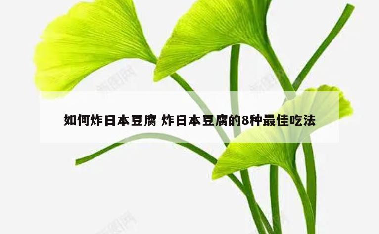 如何炸日本豆腐 炸日本豆腐的8种最佳吃法