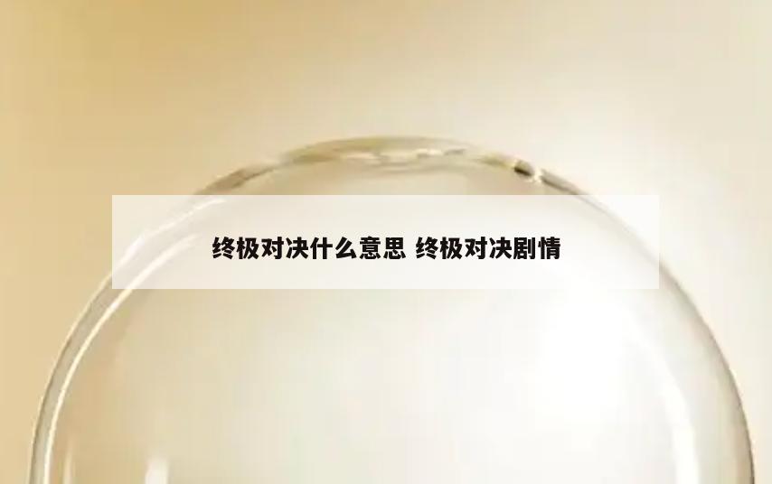 终极对决什么意思 终极对决剧情