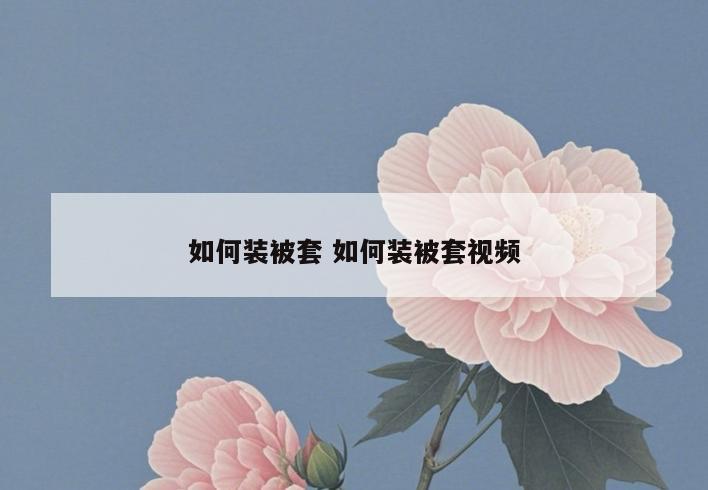 如何装被套 如何装被套视频