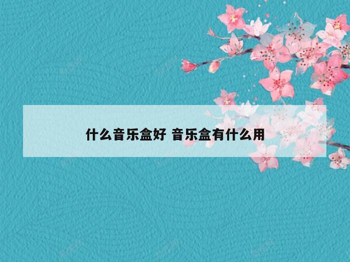 什么音乐盒好 音乐盒有什么用