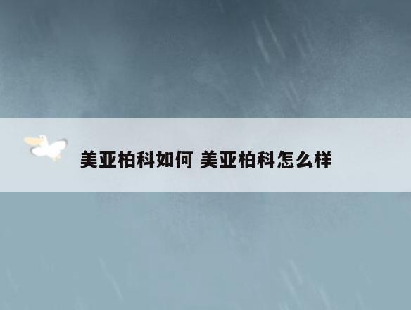 美亚柏科如何 美亚柏科怎么样